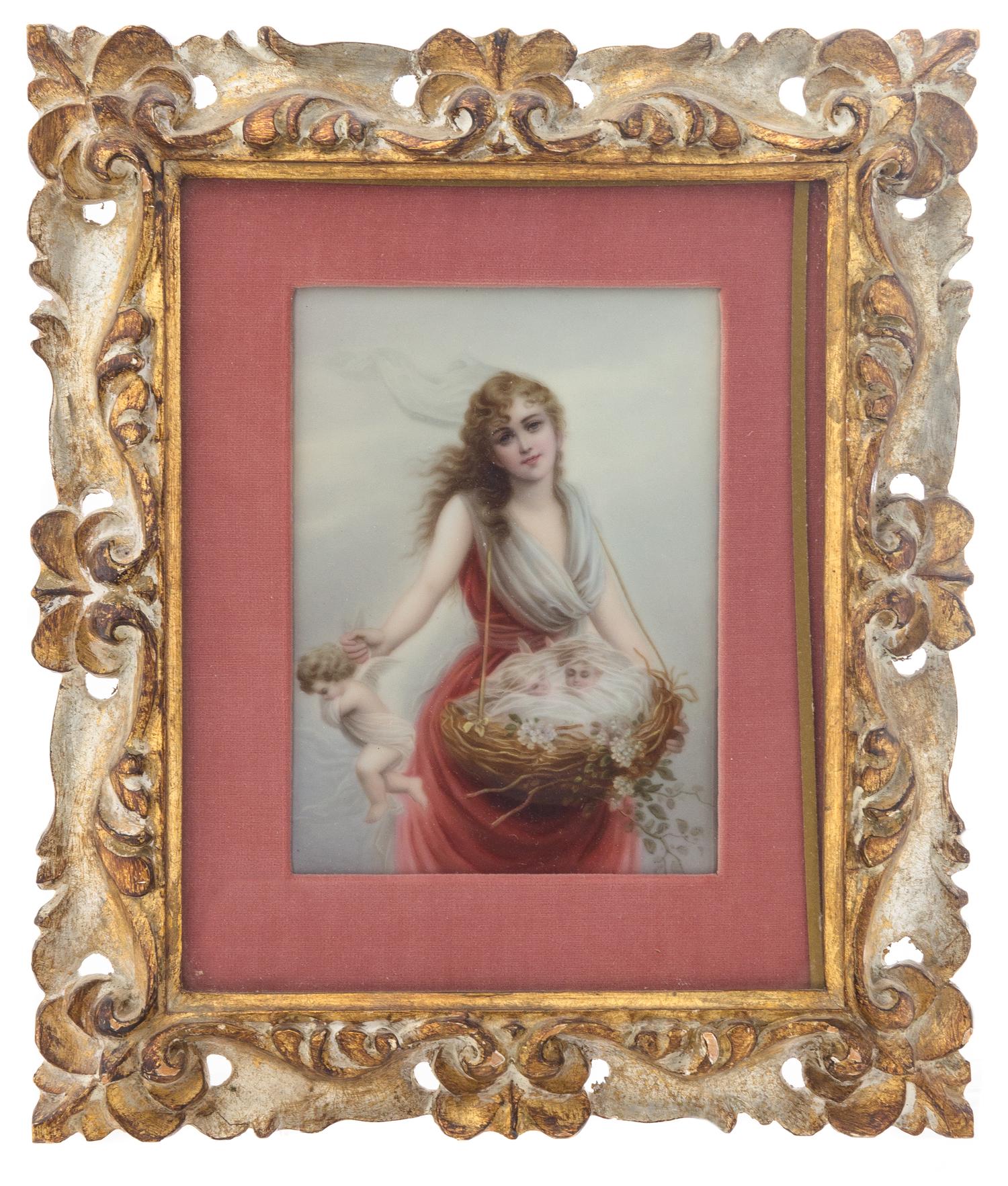 A Continental Porcelain Plaque Height of plaque 6 7/8 x width 5 inches.