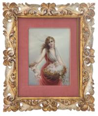 A Continental Porcelain Plaque Height of plaque 6 7/8 x width 5 inches.