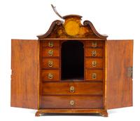 A Diminutive Continental Walnut Cabinet Height 16 1/2 inches. — 19TH CENTURY