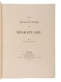 SHAKESPEARE, William (1564-1616). The Dramatic Works... revised by George Steevens . London: W. Bulmer and Co., Shakespeare Printing-Office, for John and Josiah Boydell, George and W. Nicol, from the types of W. Martin, 1802.