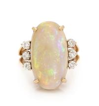 OPAL AND DIAMOND RING