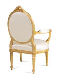 A Pair of Nancy Corzine Giltwood Armchairs