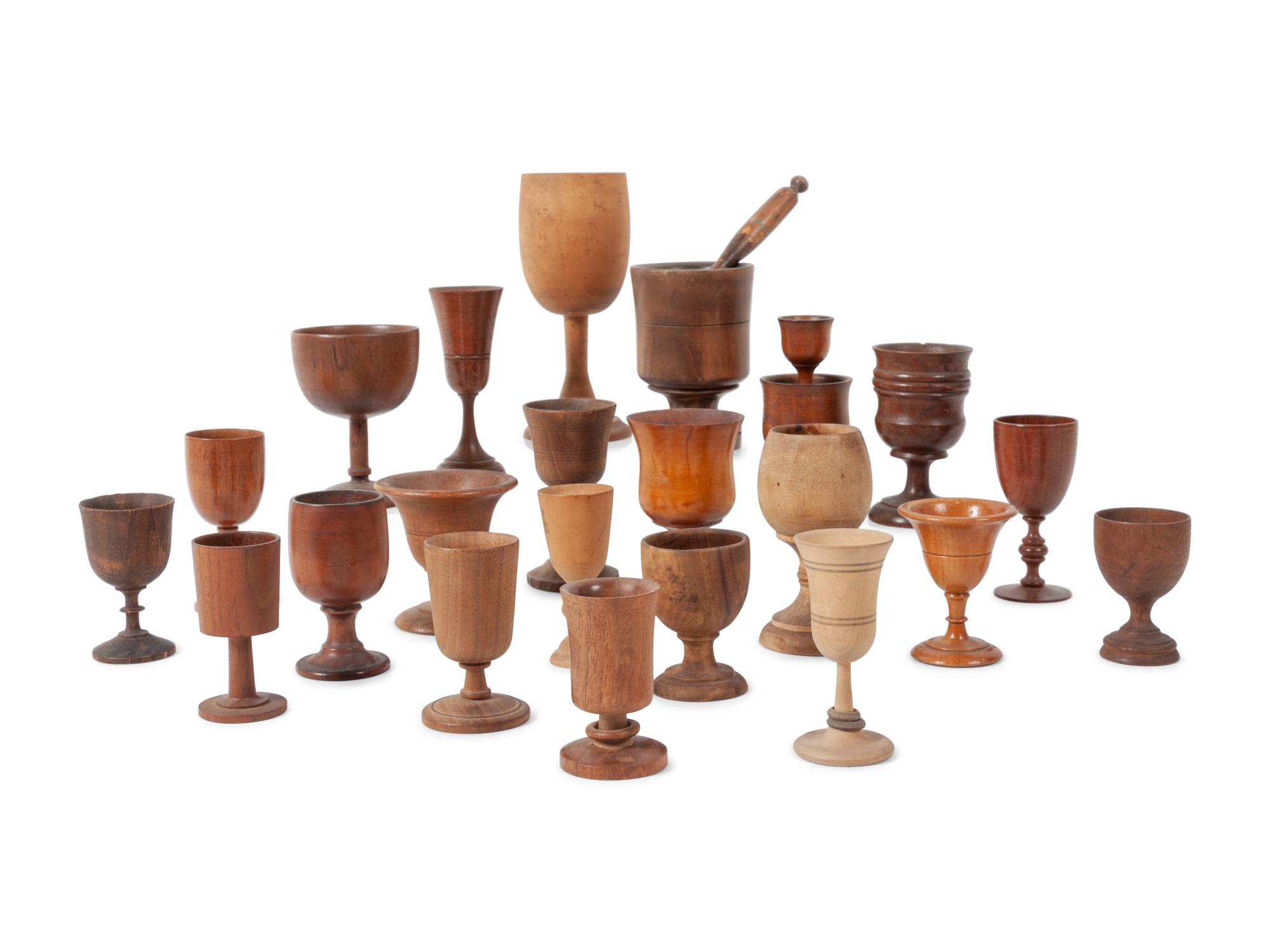 A Large Collection of Treenware Vessels