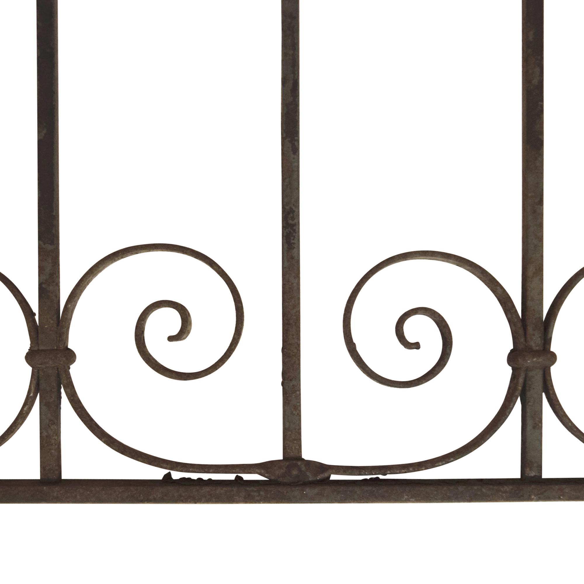 A Wrought Iron Grill from the Fisher Building, Chicago, IL. 42.5" W x 1" D x 33" H — United States, 1896