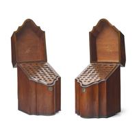 A Pair of George III Inlaid Mahogany Knife Boxes