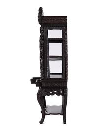 A Japanese Carved Hardwood Display Cabinet