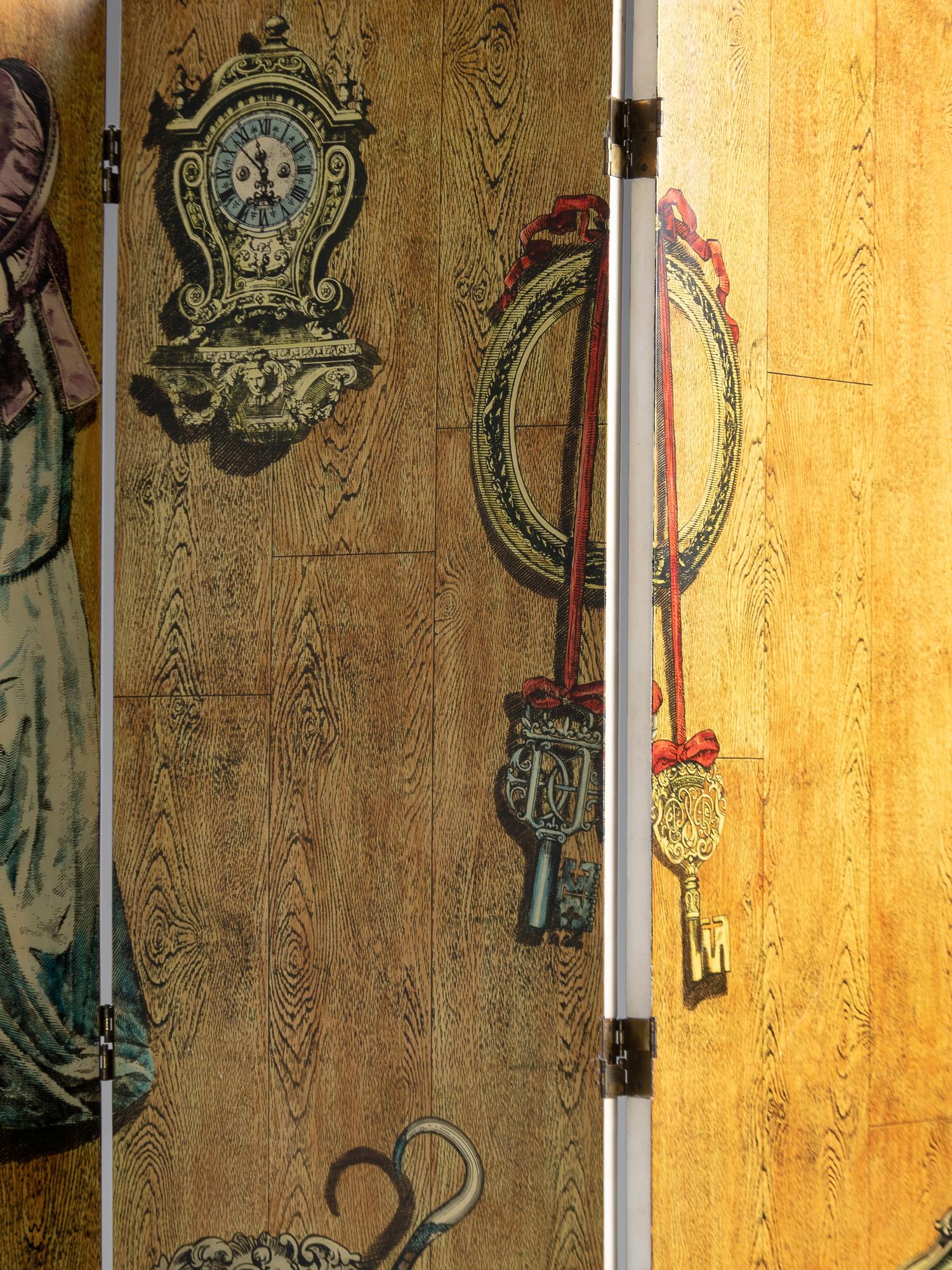 'Portico con Paesaggio' / 'Angolo di Spogliatoio' Folding Screen, c. 1956 Fornasetti Milano, Italy