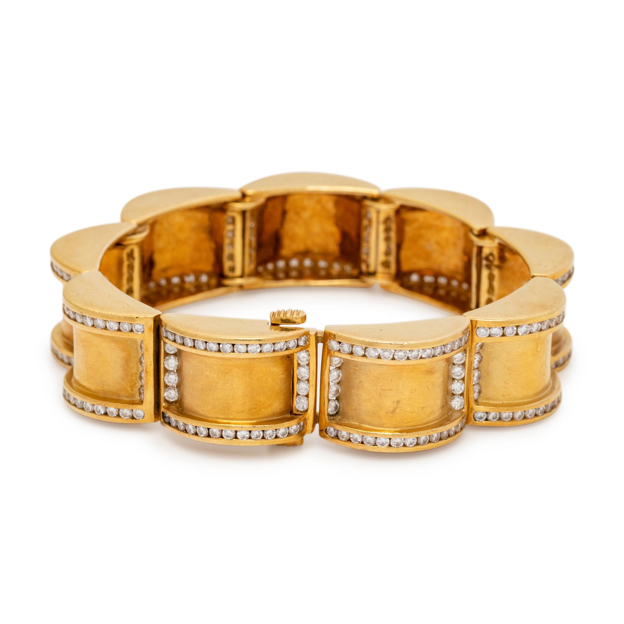 CHARLES KRYPELL, YELLOW GOLD AND DIAMOND BRACELET