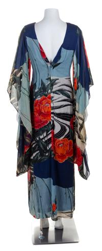 A Hanae Mori Multicolor Cotton Caftan, No size.