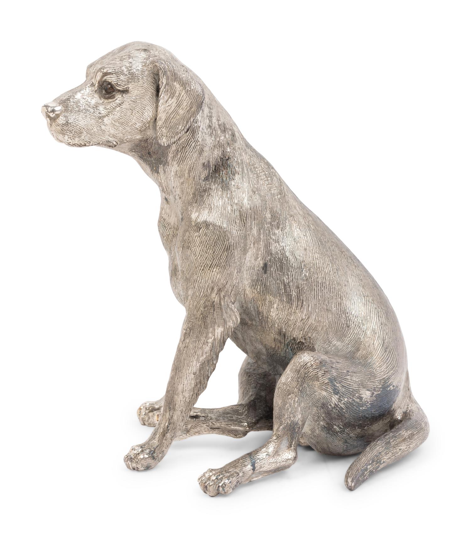 An Italian Silver Dog Figure