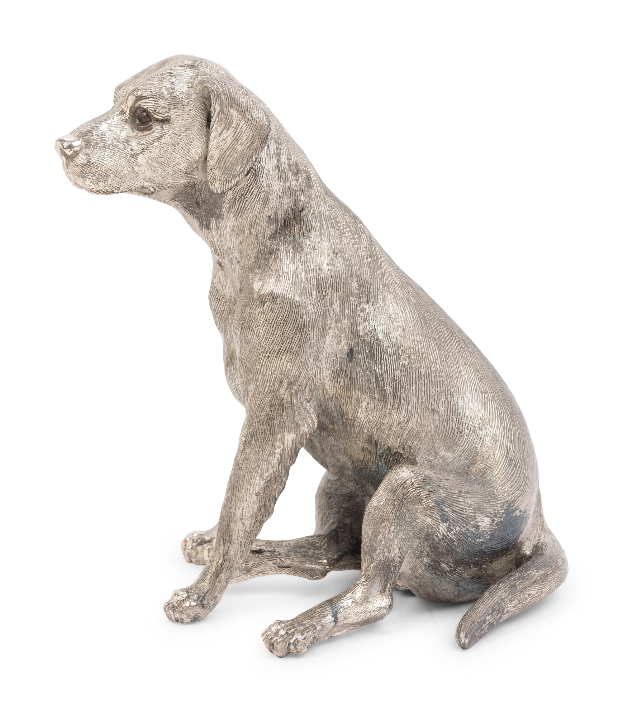 An Italian Silver Dog Figure