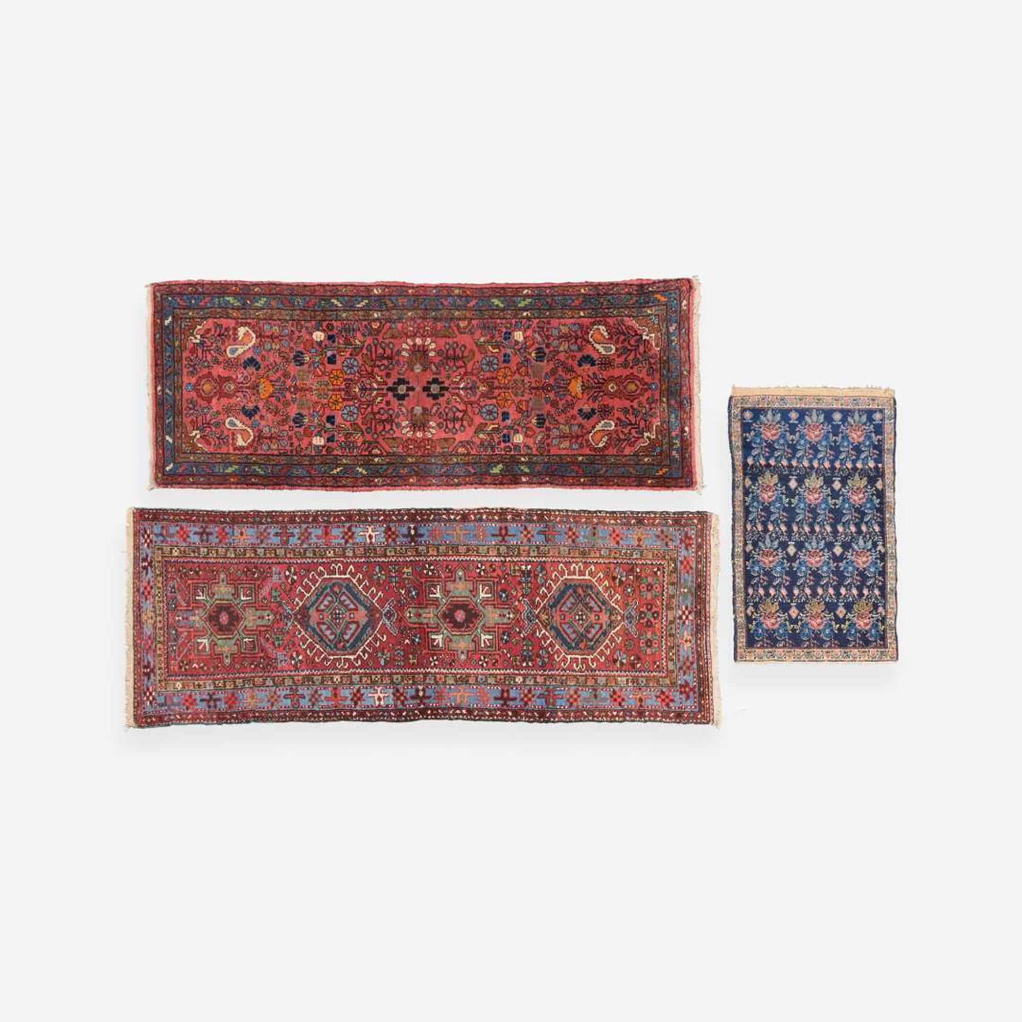 A group of three runners and rugs early 20th century