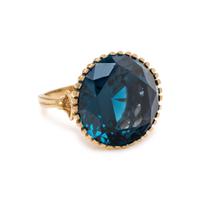 YELLOW GOLD AND SYNTHETIC SPINEL RING