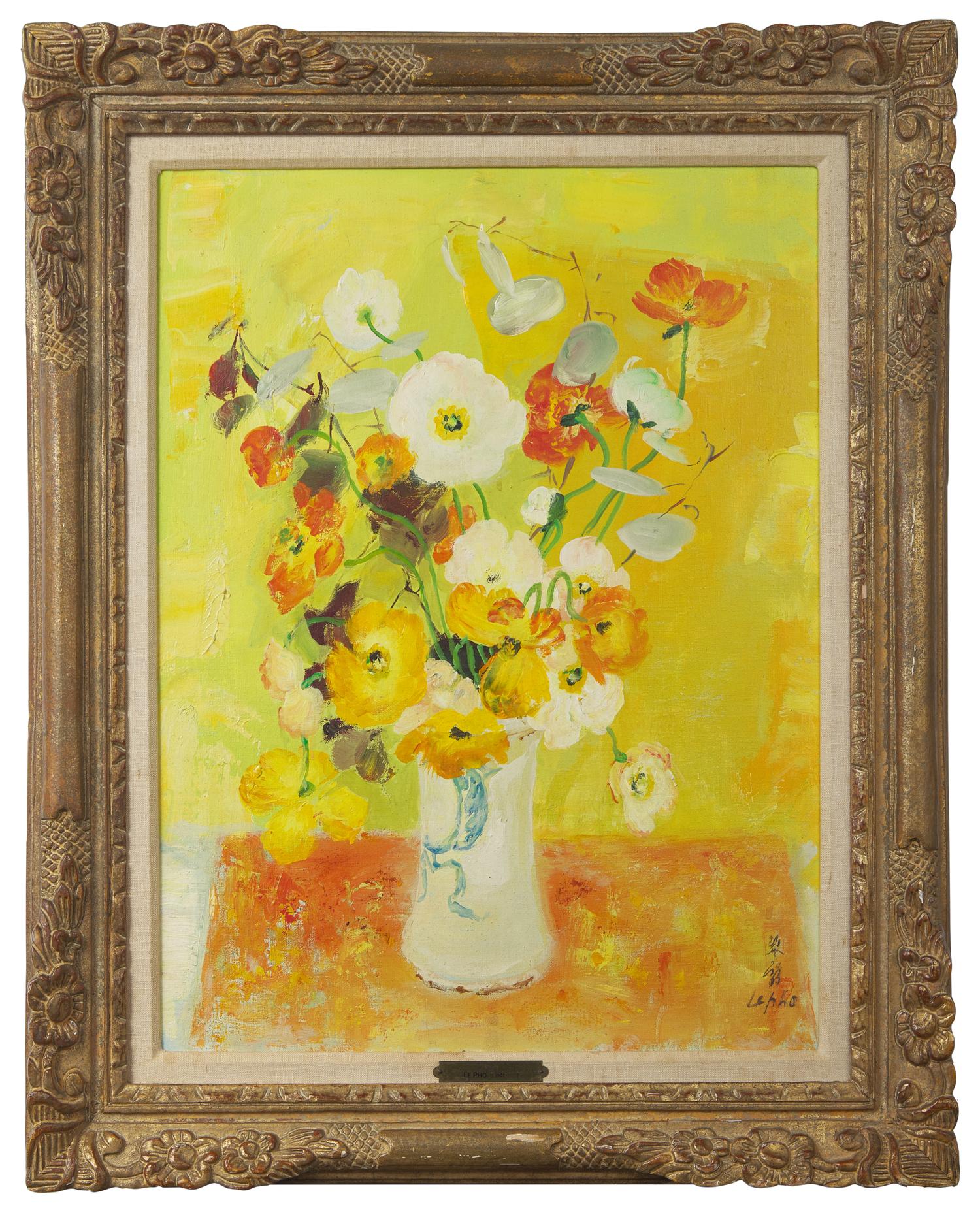 Bouquet de Pavots sur Fond Jaune , 1969