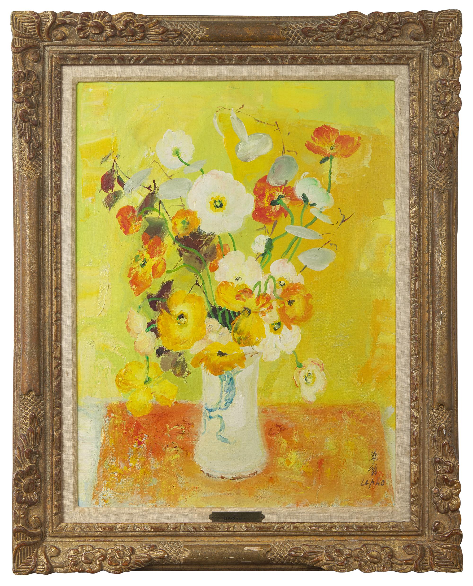 Bouquet de Pavots sur Fond Jaune , 1969