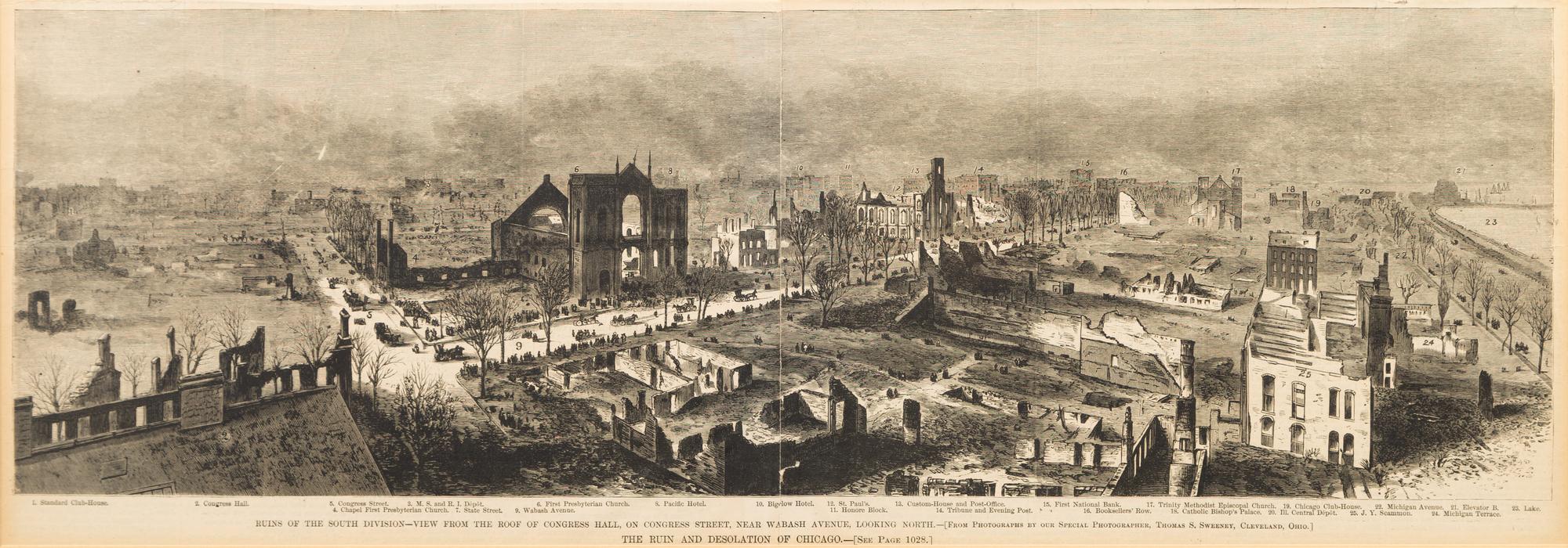 [ART AND ARCHITECTURE]. A group of 15 woodcut scenes of Chicago by R.R. Donnelly & Sons and others.