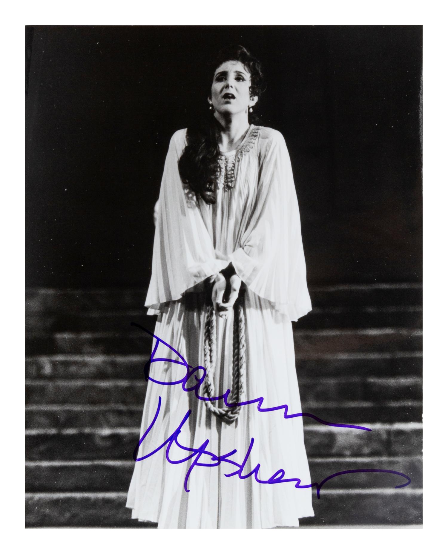 [20TH-CENTURY OPERA SINGERS]. A group of 6 signed photographs or photographic postcards of opera singers from the 1970s-1990s, comprising images of: