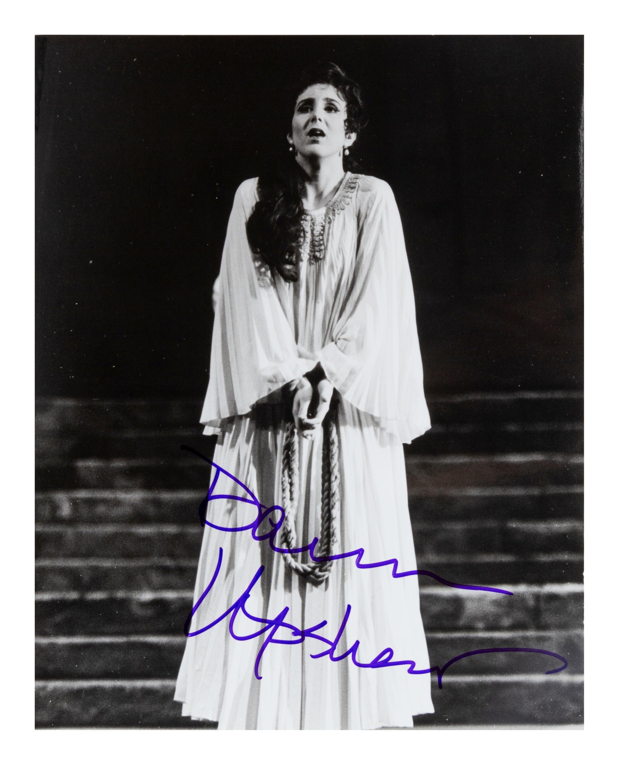 [20TH-CENTURY OPERA SINGERS]. A group of 6 signed photographs or photographic postcards of opera singers from the 1970s-1990s, comprising images of: