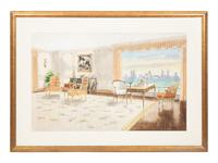 Residence of M/M Henry Ford II Studies (a group of three works)