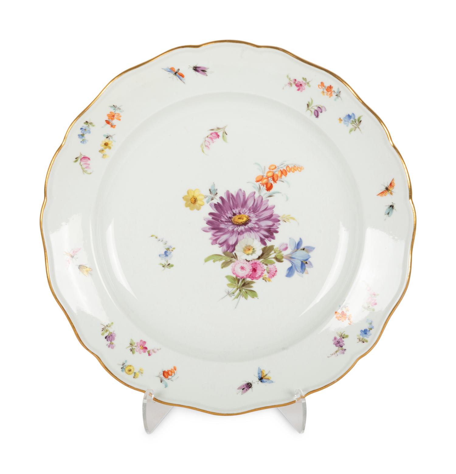 A Group of Meissen Porcelain Plates