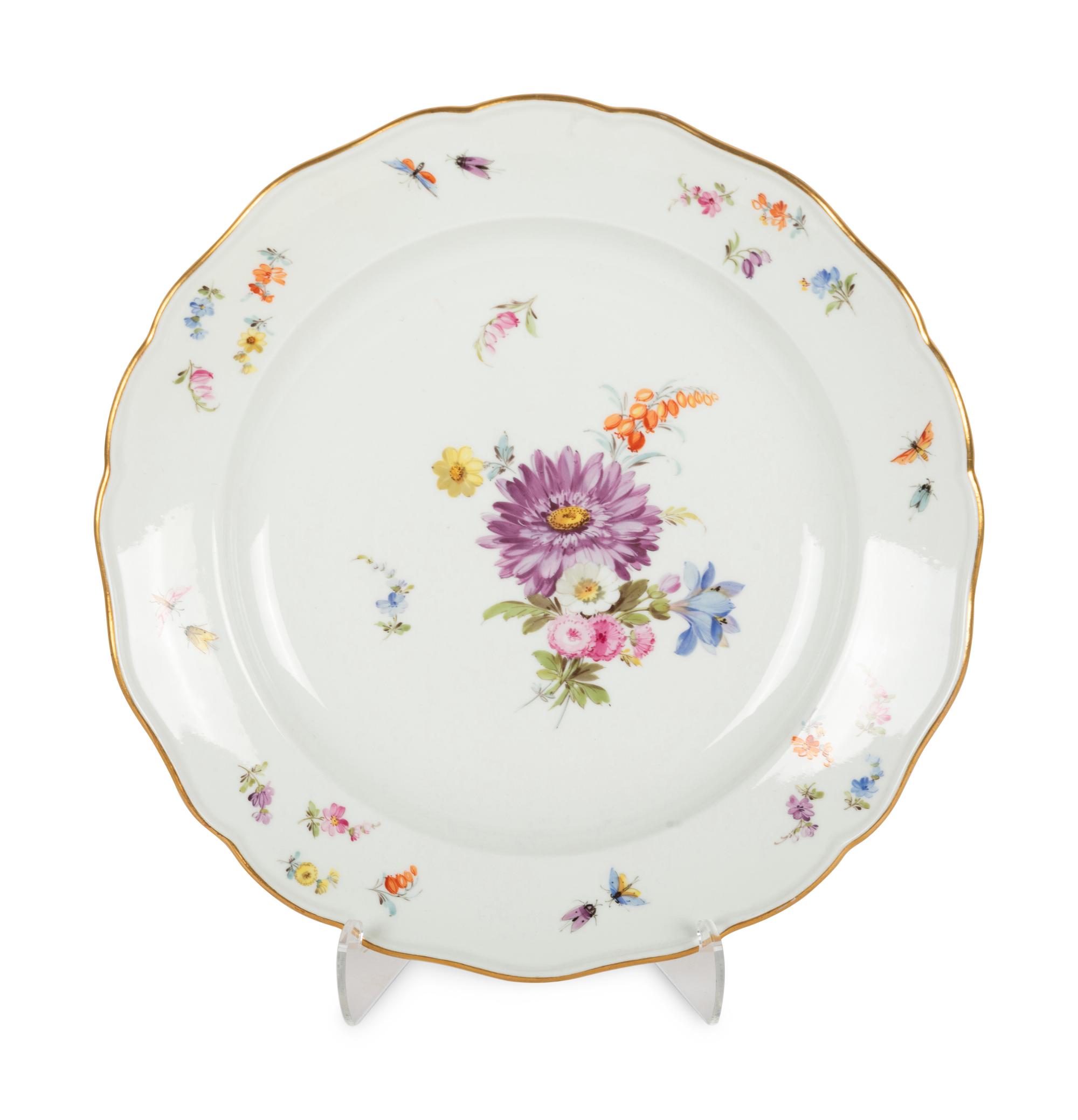 A Group of Meissen Porcelain Plates