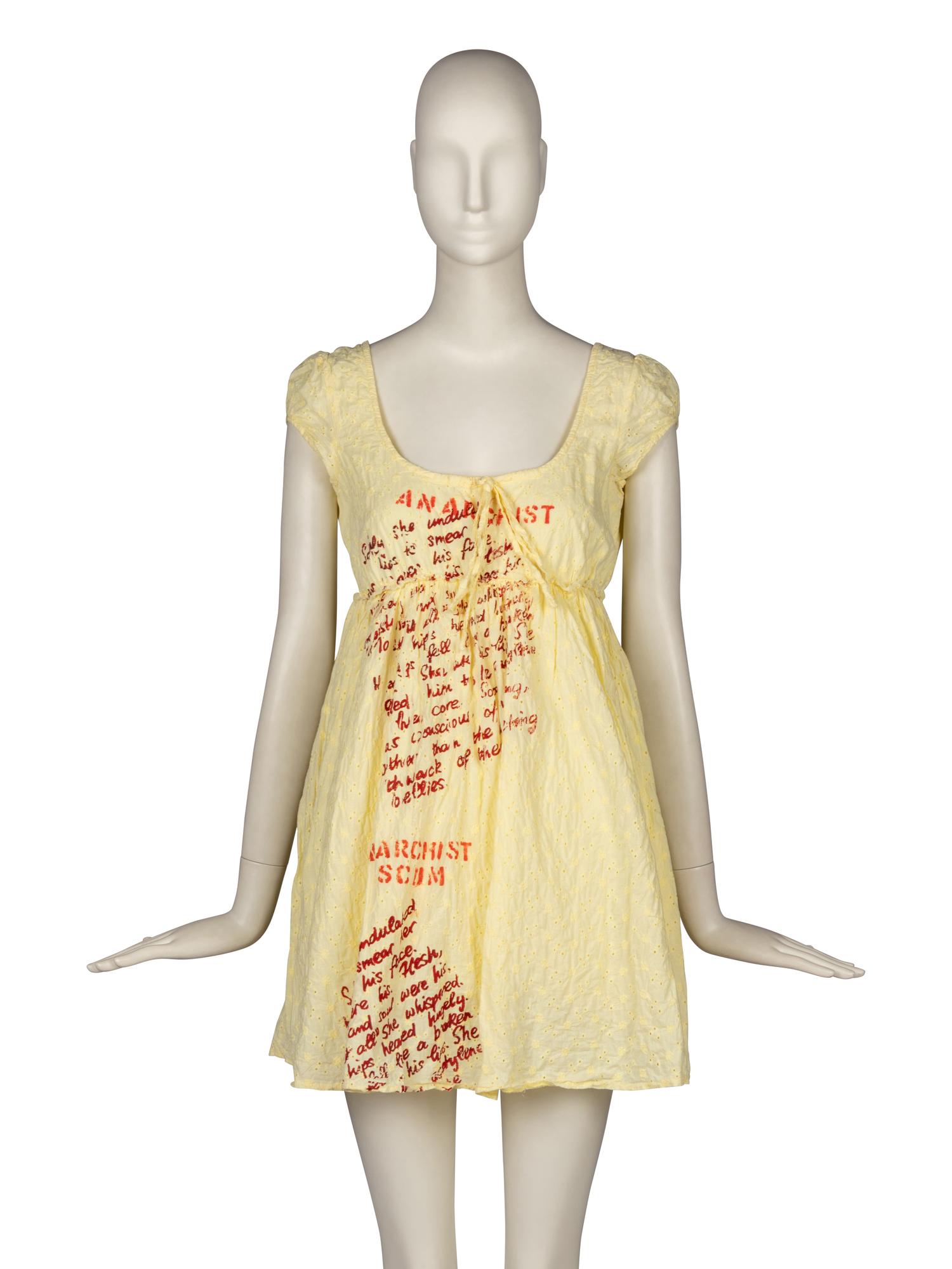 Vivienne Westwood / Malcolm McLaren Seditionaries Yellow "Anarchist Scum" Dress 1976-77