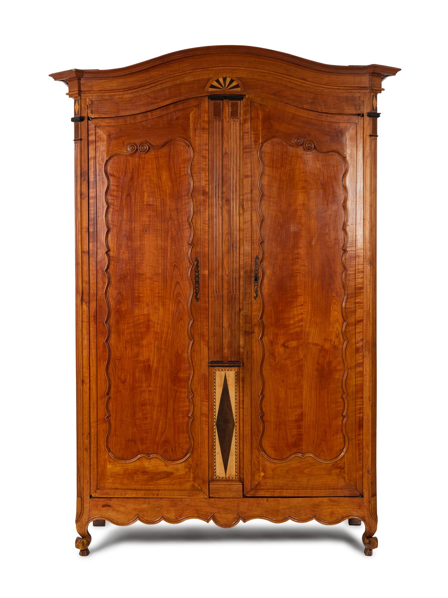 A Continental Inlaid Cherrywood Armoire — 19TH/20TH CENTURY