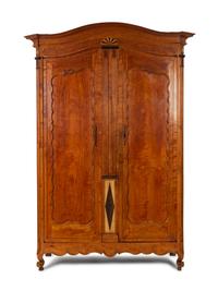 A Continental Inlaid Cherrywood Armoire — 19TH/20TH CENTURY