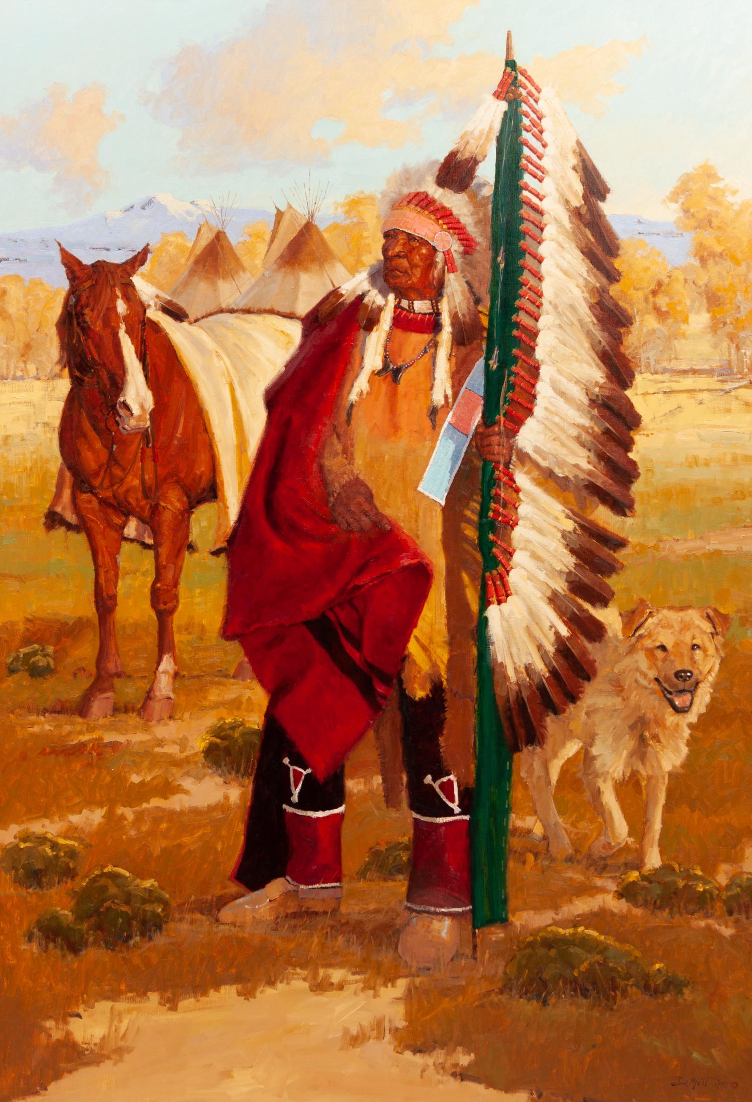 Chief with Horse and Dog
