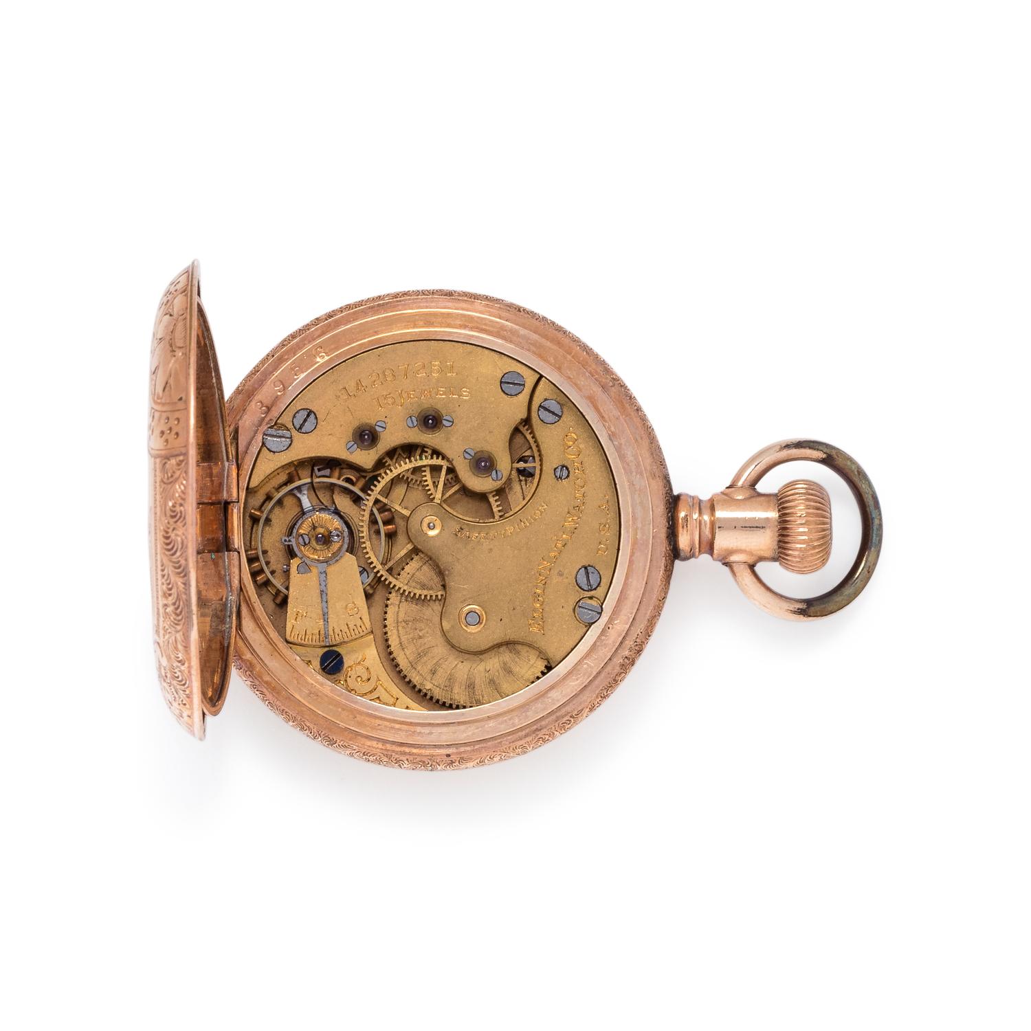 ELGIN, GOLD-FILLED HUNTER CASE POCKET WATCH