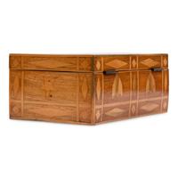 [LINCOLN CONSPIRATORS]. A marquetry box constructed by Lincoln conspirator Dr. Samuel Mudd while imprisoned at Fort Jefferson, ca 1867.