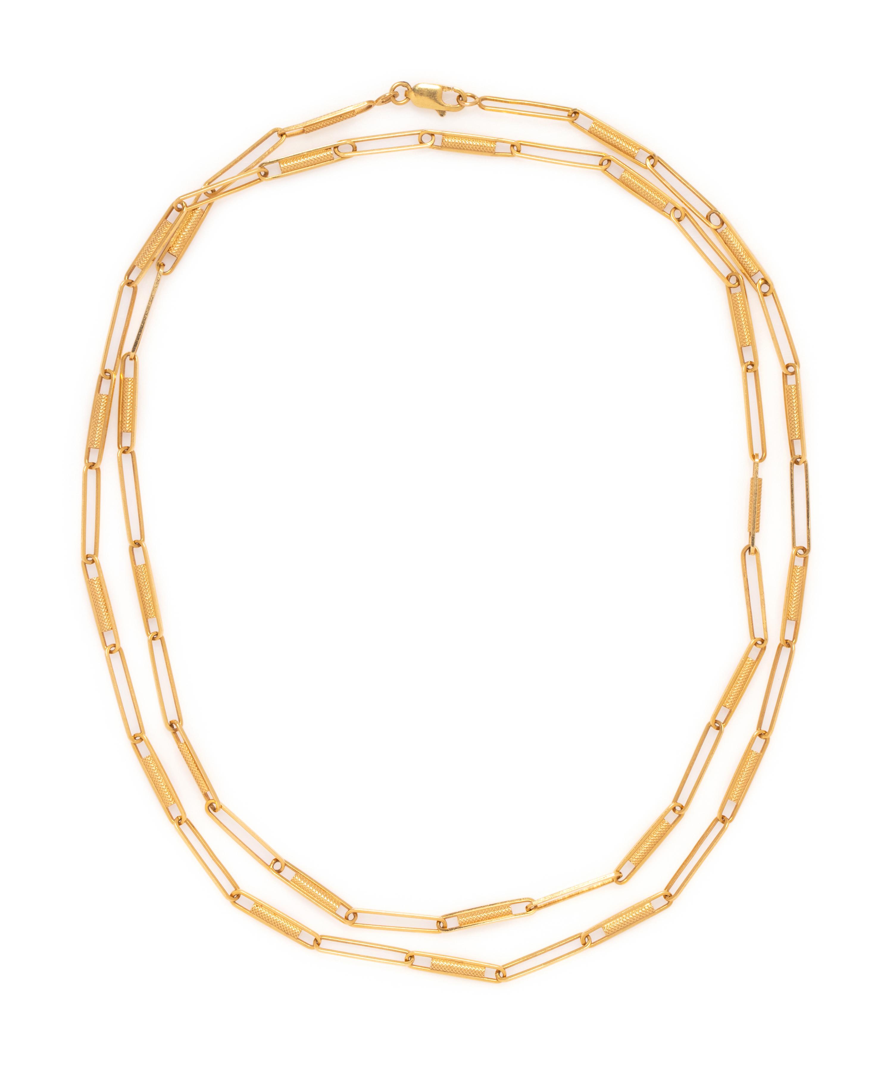 YELLOW GOLD LONGCHAIN NECKLACE