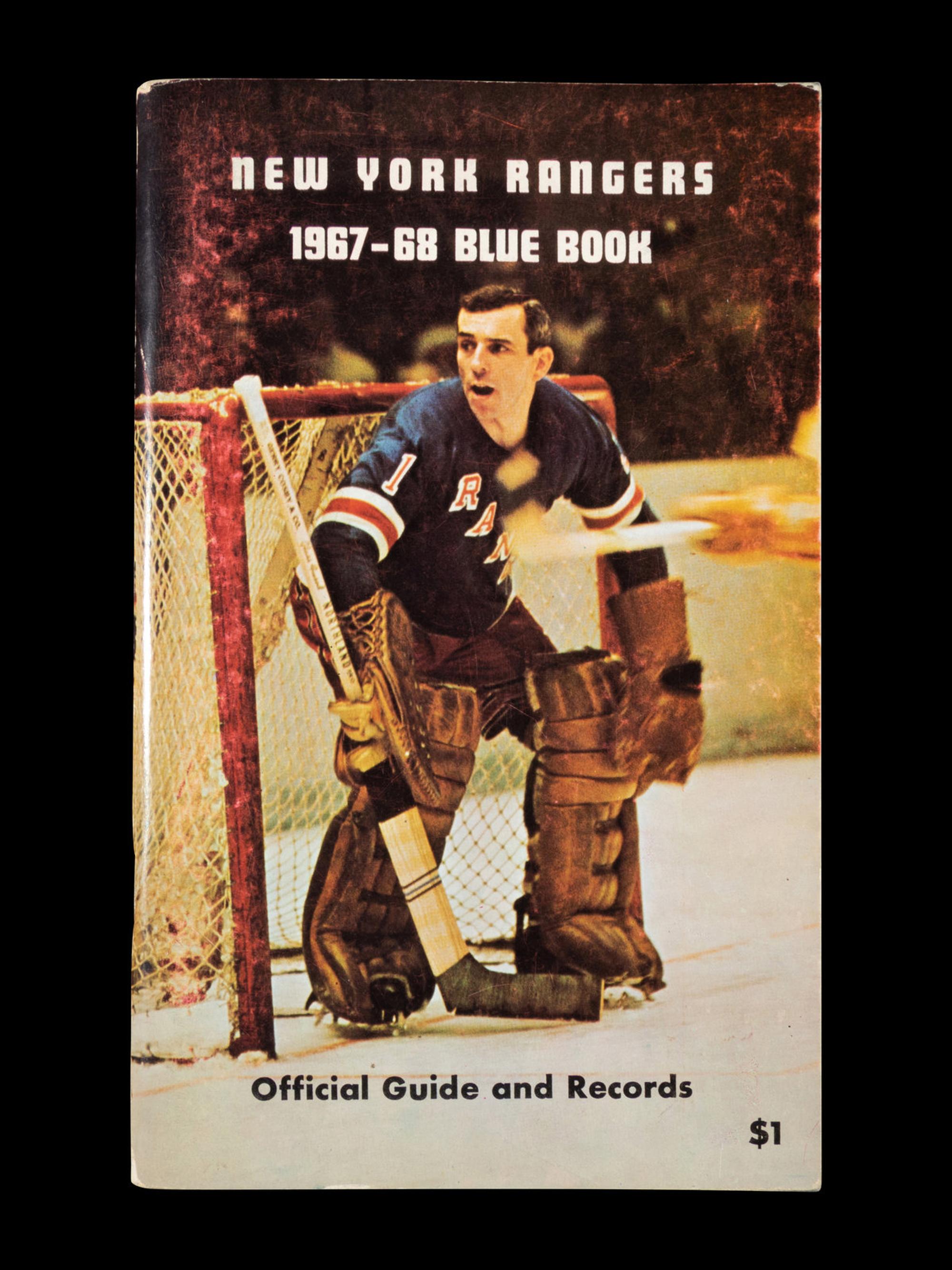 A Group of 16 1960s - 1980s New York Rangers Blue Book Media Guides,