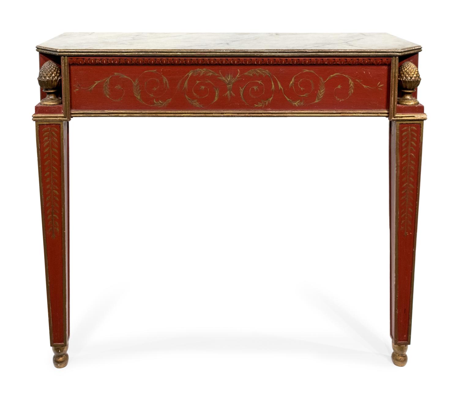 An Empire Style Red-Painted Console