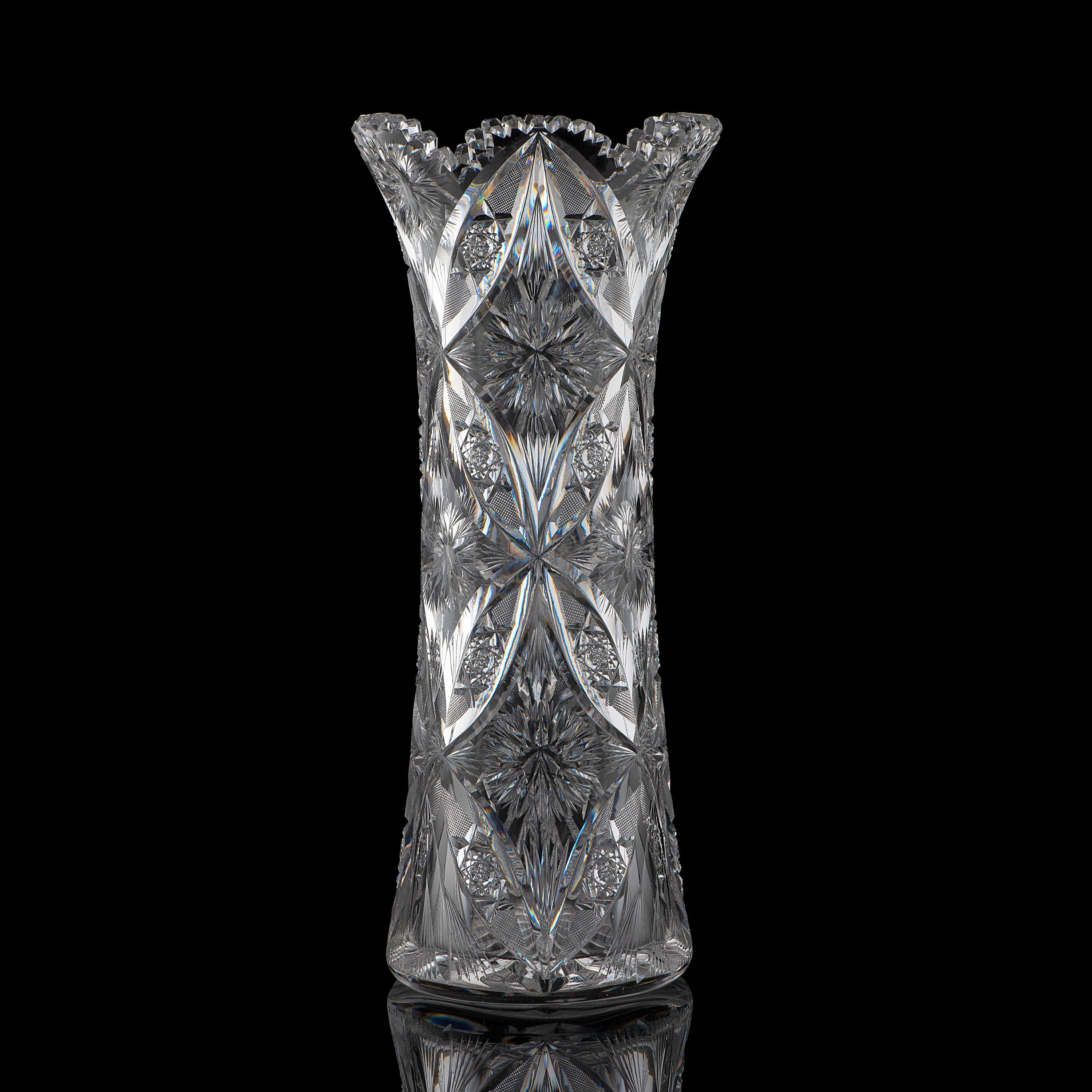 A Dorflinger Brilliant Period Cut Glass Vase