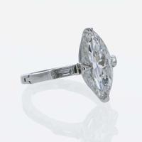 A Diamond and 14K White Gold Ring 2.64 Carat Marquise Diamond, GIA Certified
