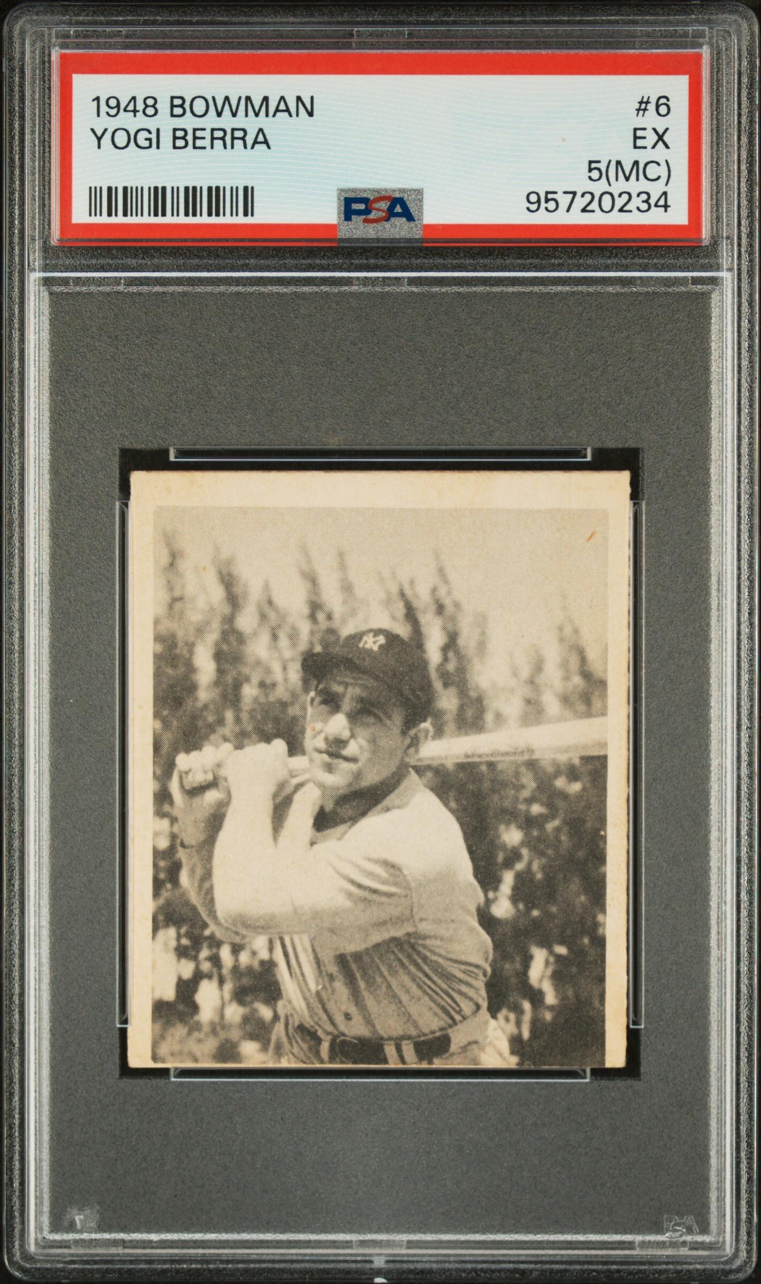 A 1948 Bowman Yogi Berra Rookie Baseball Card No. 6 (PSA 5 MC EX)
