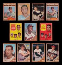 A Group of 11 1962 Topps Baseball Cards Featuring Multiple Hall of Famers and Notables (Including Willie Mays and Hank Aaron),