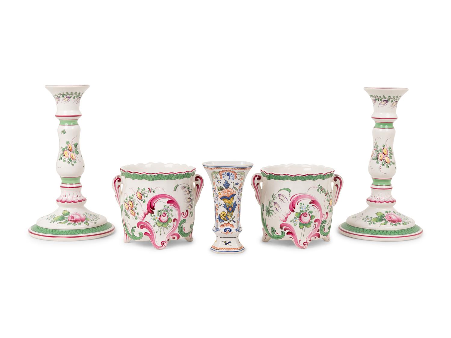 A Group of French Faience Table Articles
