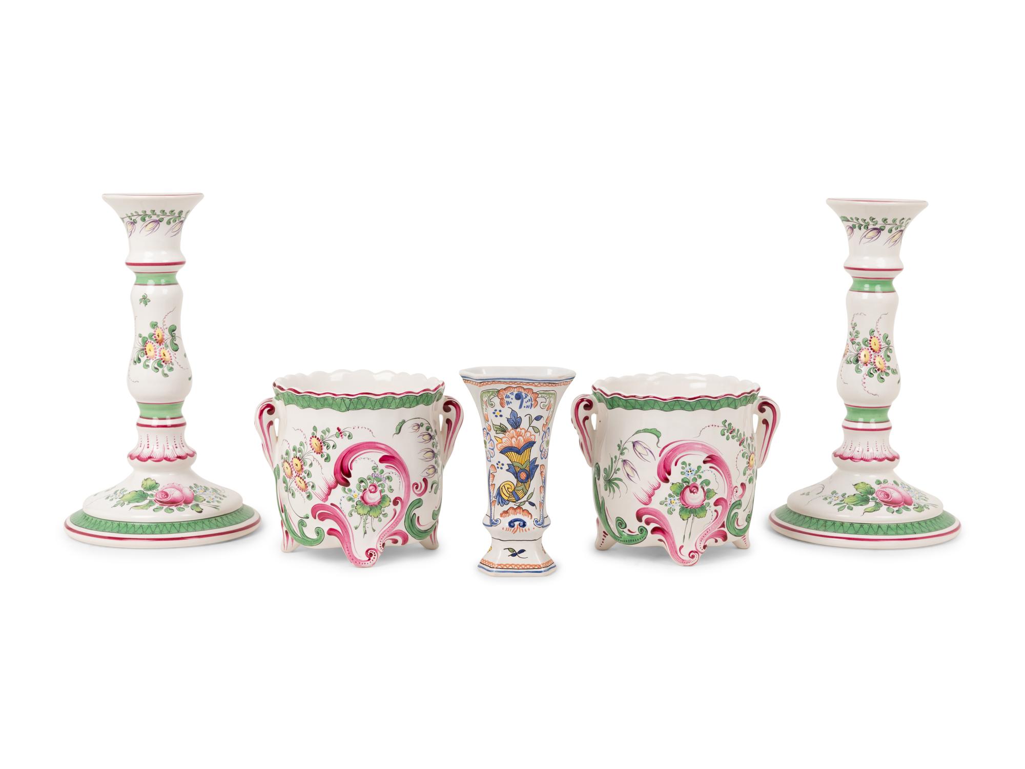 A Group of French Faience Table Articles
