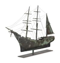 A Molded Copper and Zinc Ship-Form Weathervane