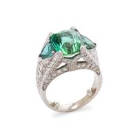 TOURMALINE AND DIAMOND RING