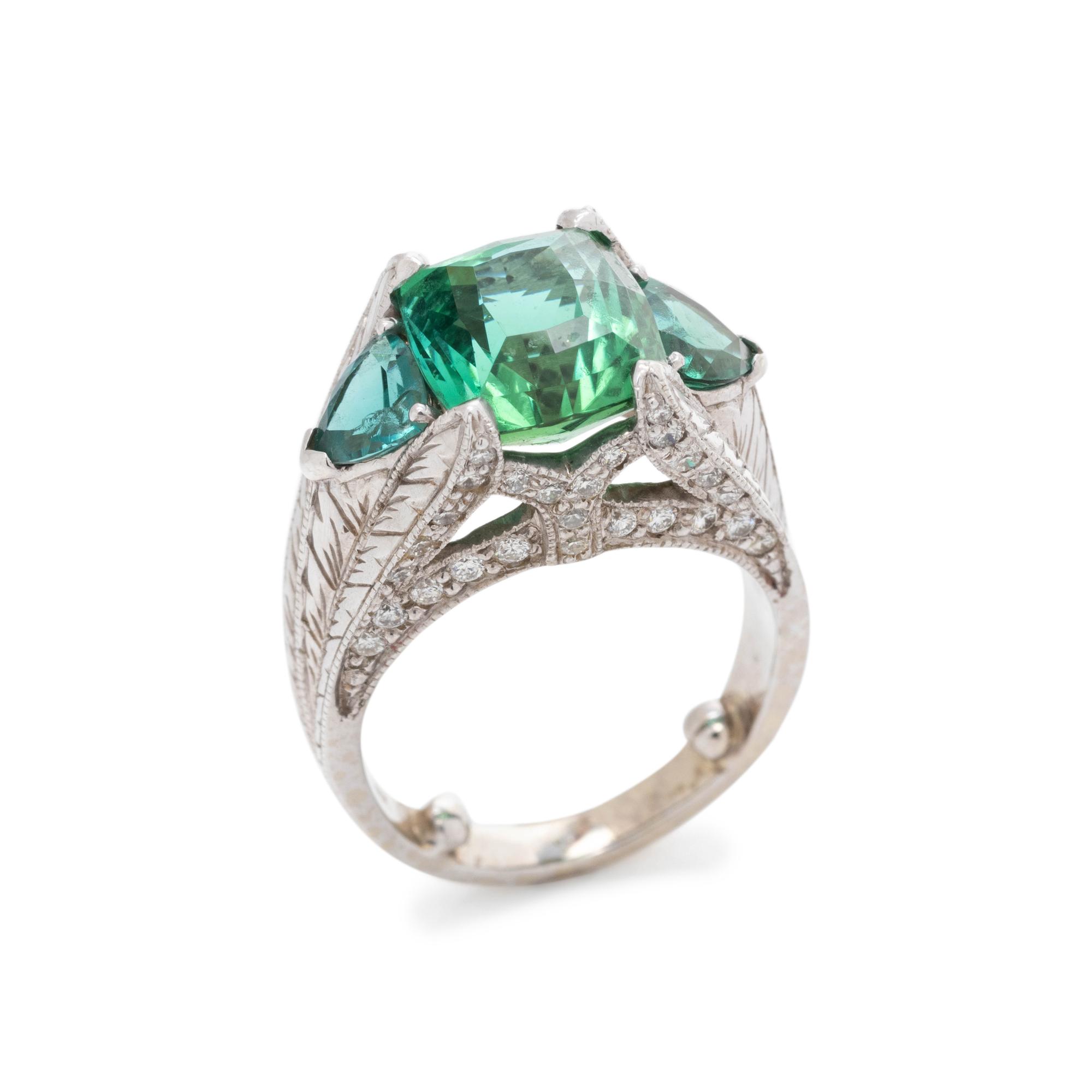 TOURMALINE AND DIAMOND RING