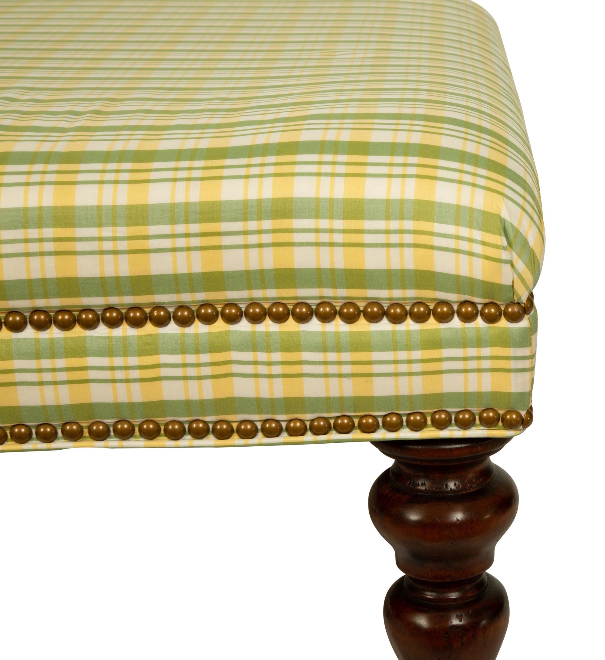 A Pierre Frey Silk Upholstered Ottoman