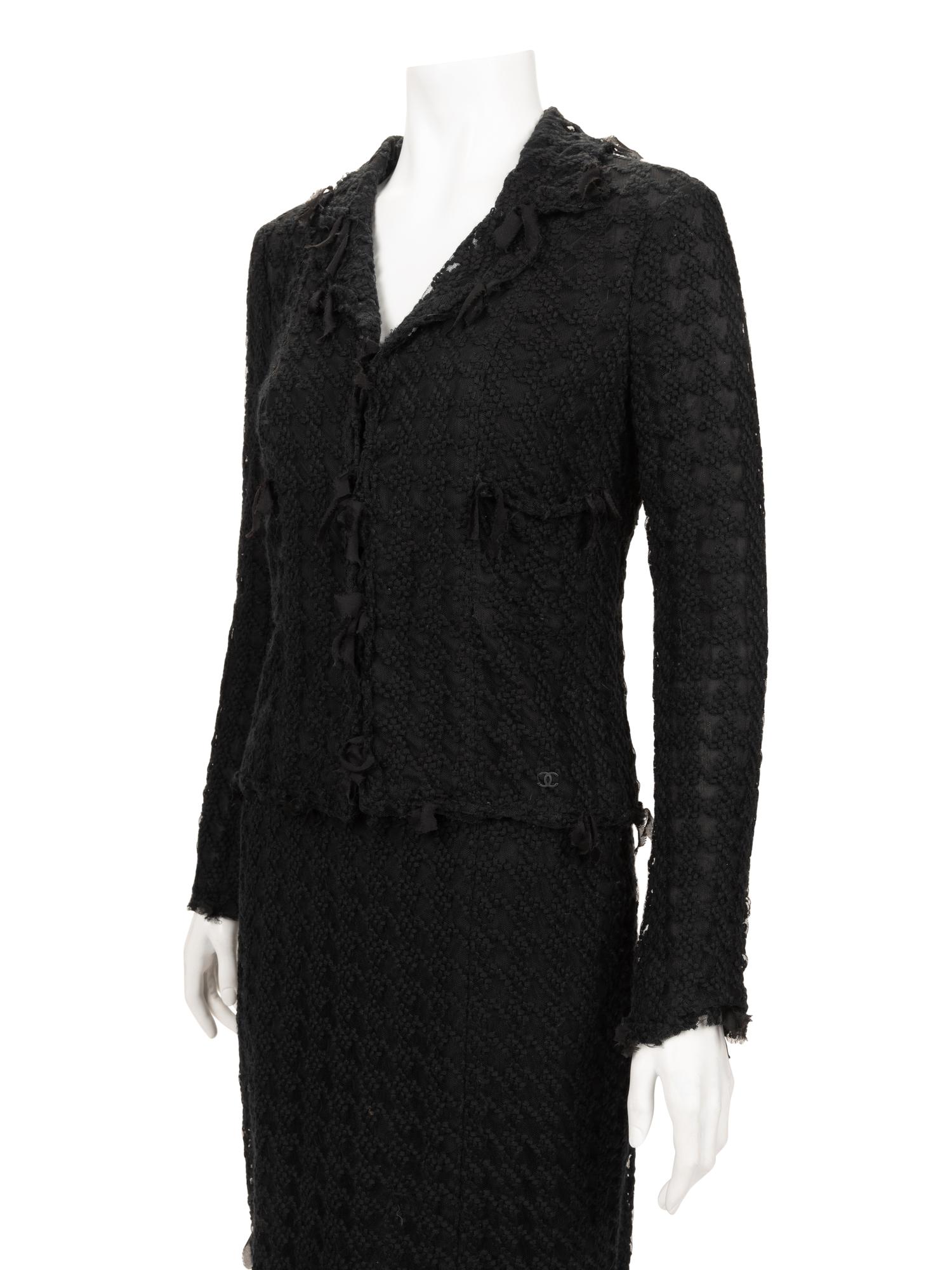 Chanel Embroidered Net Skirt Suit, 1990-2000s