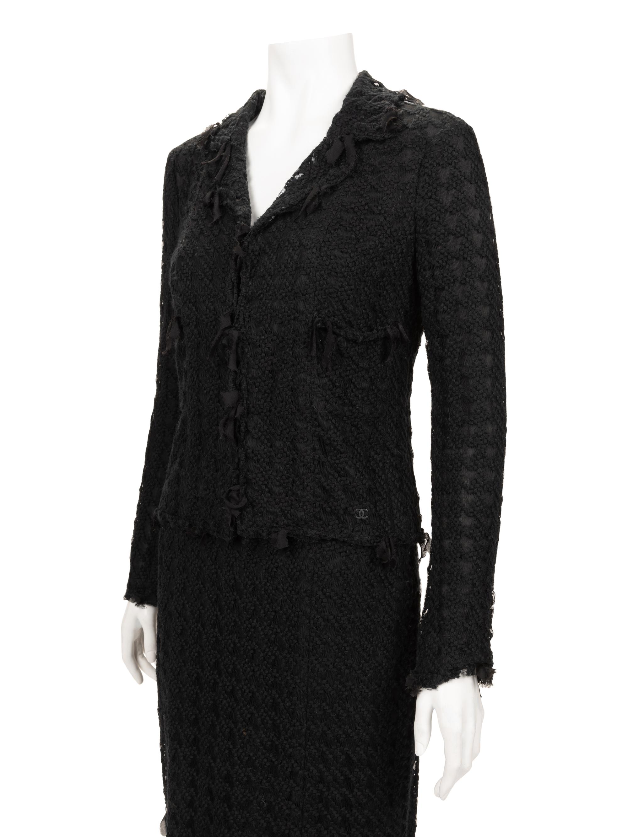 Chanel Embroidered Net Skirt Suit, 1990-2000s