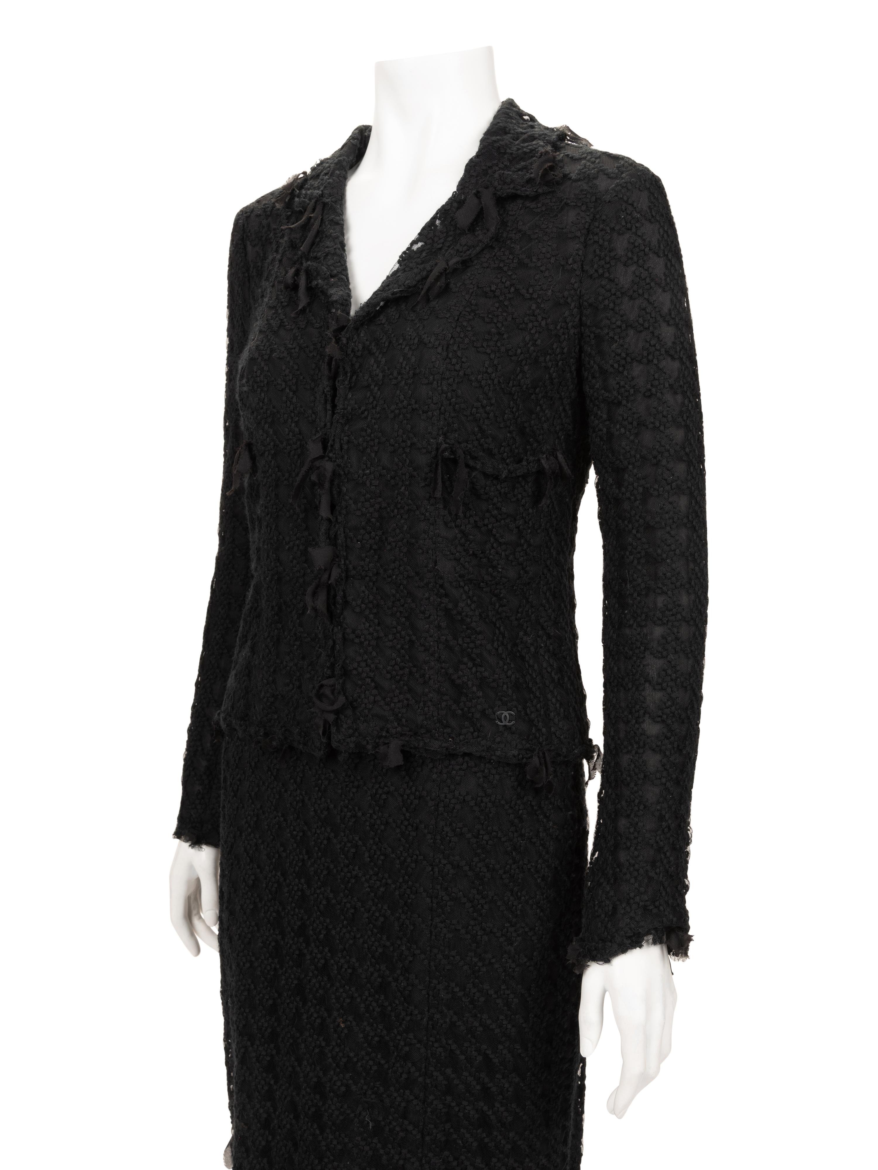 Chanel Embroidered Net Skirt Suit, 1990-2000s