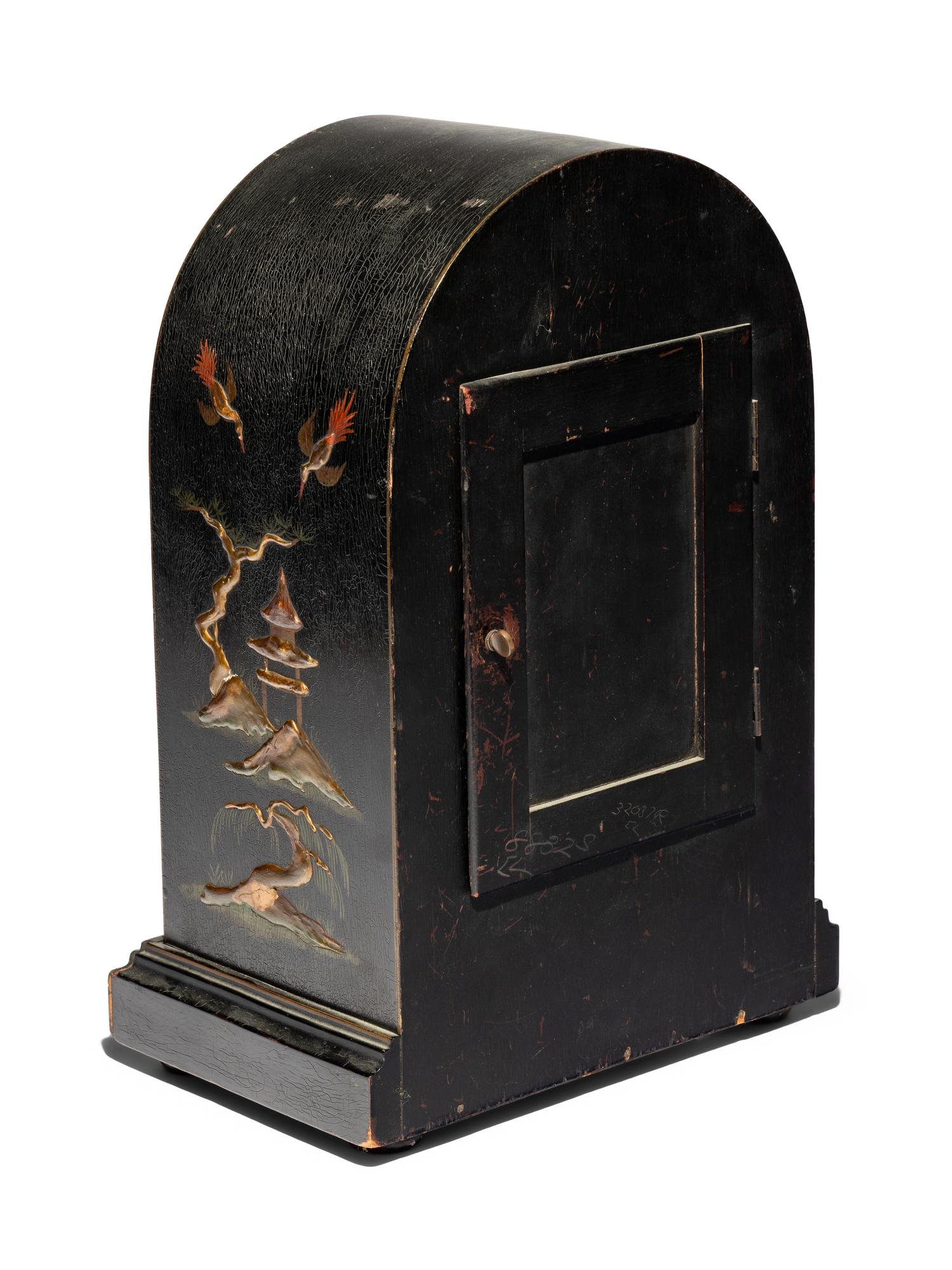 An English Black Japanned Mantel Clock