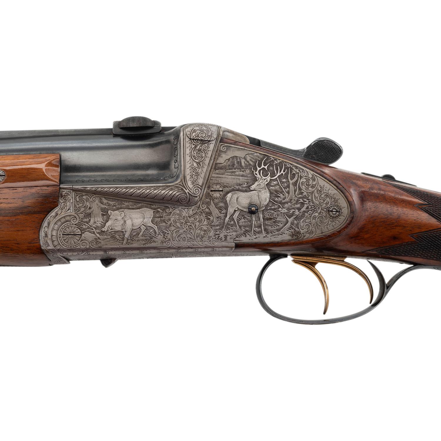 ** Finely Engraved Josef Winkler O/U Drilling Rifle in .300 Weatherby Magnum
