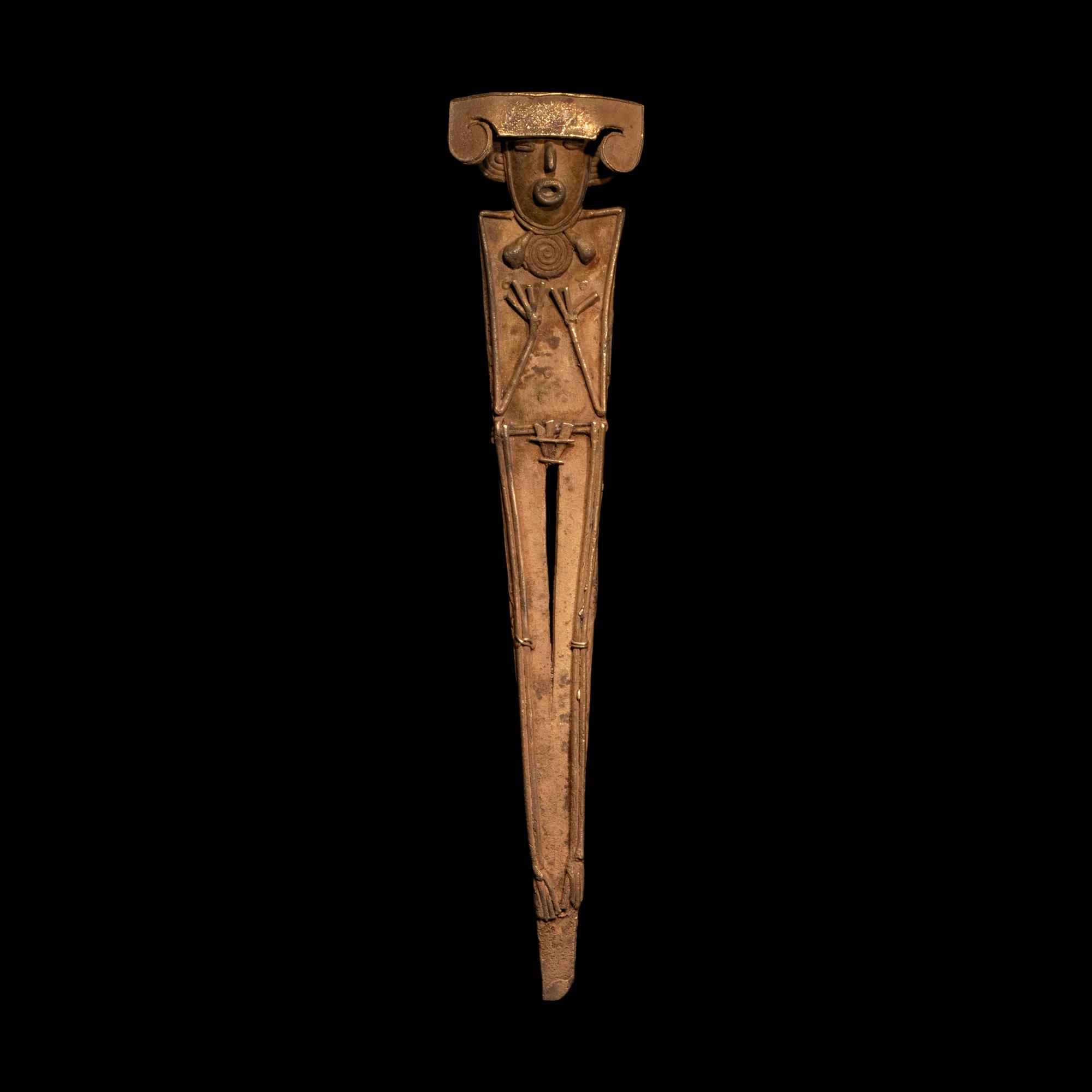 A Muisca Tumbaga Tunjo Figure